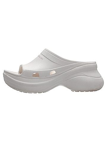 Balenciaga Balenciaga x Crocs Pool Slide Sandals in White Rubber (view 2)