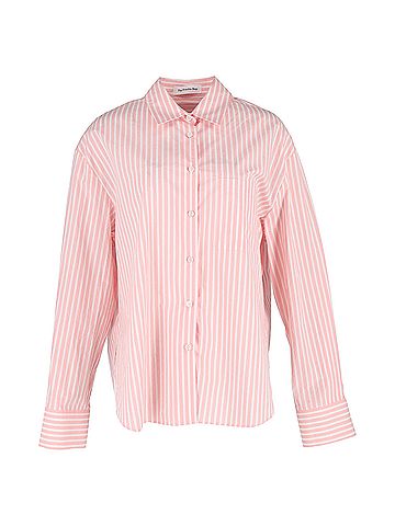 The Frankie Shop The Frankie Shop Oversized Stripe Poplin Shirt in Pink Cotton (view 1)