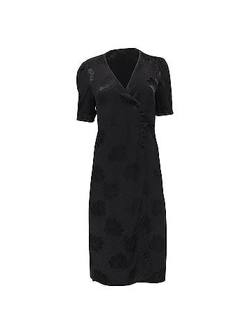 Rouje Paris Rouje Jacquard Gabin Wrap Dress in Black Viscose (view 1)