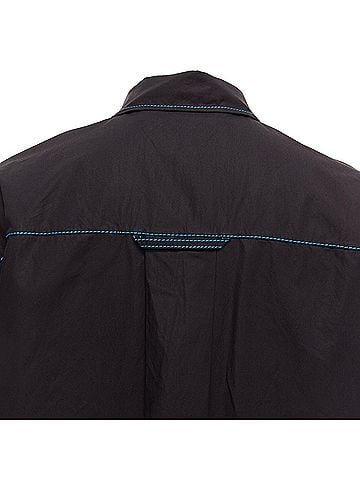 MARNI MARNI black blue topstitched round shoulder 3D cut boxy shirt IT40 S (view 2)