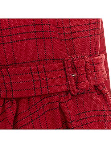 Christian Dior CHRISTIAN DIOR 2018 red plaid check virgin wool belted A-line dress FR36 S (view 2)