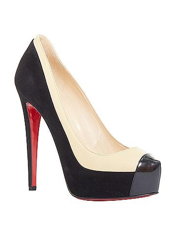 Christian Louboutin Christian Louboutin Mago 140 black suede nude tri-tone platform pumps EU37 (view 1)