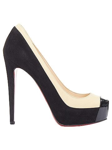 Christian Louboutin Christian Louboutin Mago 140 black suede nude tri-tone platform pumps EU37 (view 2)