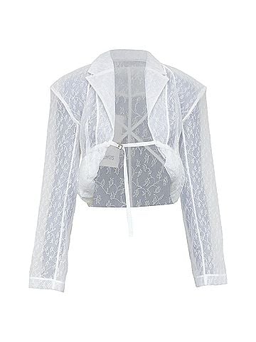Jacquemus JACQUEMUS Bridal Le Chouchou 2023 Runway Dentelle white tulle jacket FR34 XS (view 1)