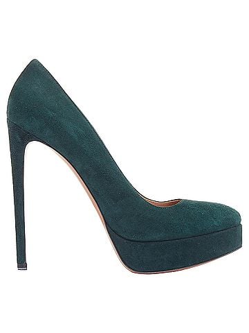 Alaïa Alaia forest green suede almond toe platform pumps EU37.5 (view 1)