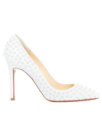 Christian Louboutin Christian Louboutin Pigalle Spikes 100 white matte leather spike pumps EU37.5 (view 1)