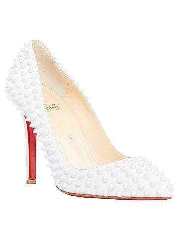 Christian Louboutin Christian Louboutin Pigalle Spikes 100 white matte leather spike pumps EU37.5 (view 2)
