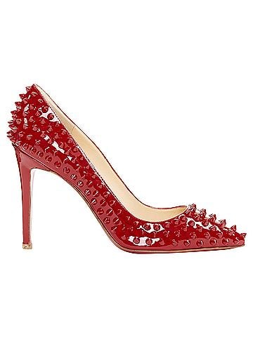 Christian Louboutin Christian Louboutin Pigalle Spikes 100 red patent leather studded pumps EU38 (view 1)