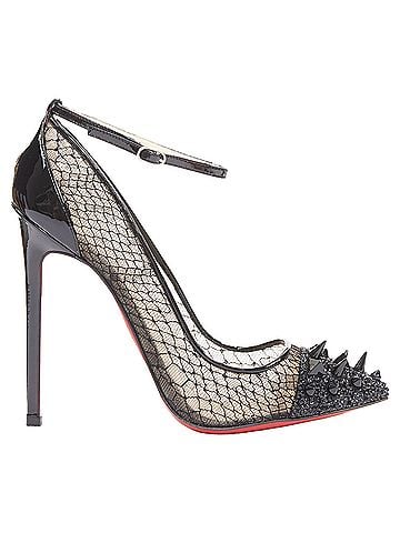 Christian Louboutin Christian Louboutin Picks &Co Potpourri 120 black lace spike strass pumps EU37.5 (view 2)