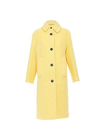 Prada PRADA 2021 Raf Simons Runway pastel yellow wool boucle long oversize coat IT42 M (view 1)