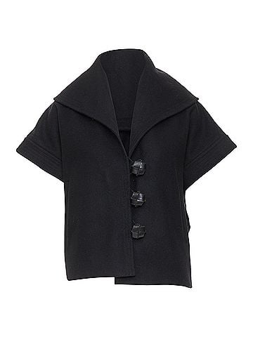 Stella McCartney STELLA MCCARTNEY 2005 black wool cashmere wide collar woven buttons coat IT40 S (view 1)