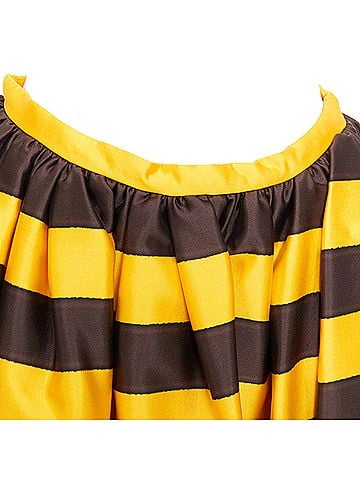 Prada rare PRADA 2022 Raf Simons Tropica yellow brown  striped midi full skirt IT38 XS (view 2)