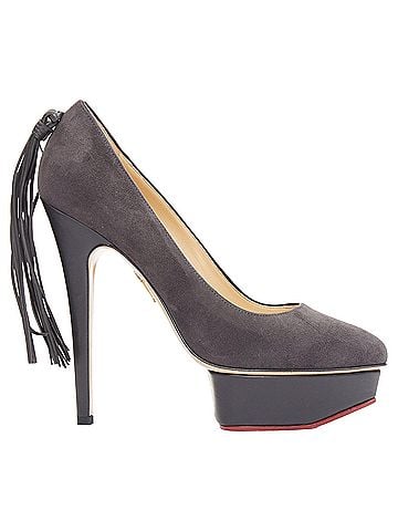 Charlotte Olympia Charlotte Olympia Dark Horse tassel tail grey suede platform pumps EU37.5 (view 1)