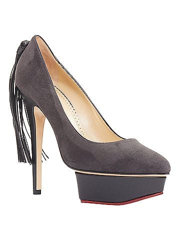 Charlotte Olympia Charlotte Olympia Dark Horse tassel tail grey suede platform pumps EU37.5 (view 2)