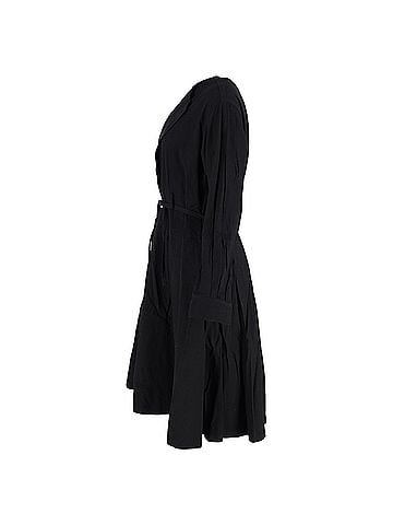 Yohji Yamamoto  Yohji Yamamoto Wrap Midi Dress in Black Cotton (view 2)