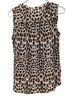 Worthington 100% Polyester Leopard Print Brown White Sleeveless Blouse Size S - photo 2