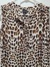 Worthington 100% Polyester Leopard Print Brown White Sleeveless Blouse Size S - photo 3
