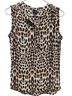 Worthington 100% Polyester Leopard Print Brown White Sleeveless Blouse Size S - photo 1