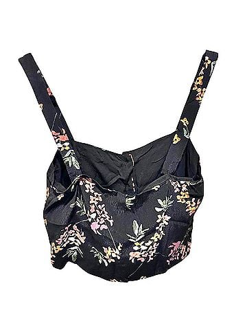 Olivaceous floral corset cropped Tank Top (view 2)