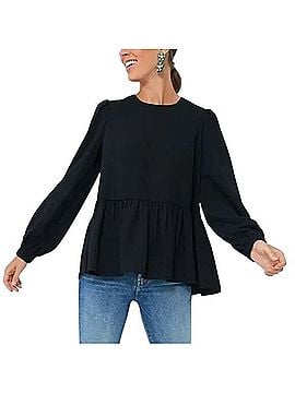 Tuckernuck Carlota Peplum Blouse Long Sleeve T-Shirt (view 1)