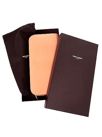 Yves Saint Laurent Yves Saint Laurent Excellent condition Saint Laurent Paris round zipper wallet 326599 534563 Calfskin Salmon Pink 1253SAINT LAURENT PARIS (view 2)