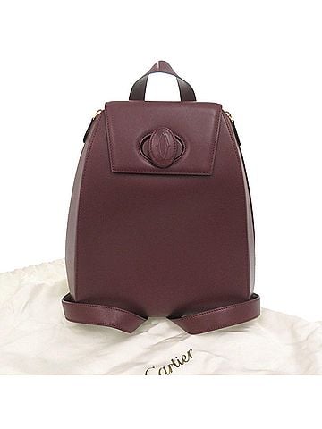 Cartier Excellent condition Cartier Must Line leather burgundy backpack/daypack 0614CARTIER (view 2)