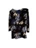 Elle Floral Blue Black White Long Sleeve Blouse Size M - photo 2