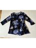Elle Floral Blue Black White Long Sleeve Blouse Size M - photo 6