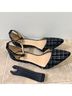Pashion Tweed Black White Heels Size 8 - photo 4