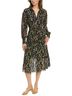 MARCHESA notte 100% Polyester Floral Black Yellow Casual Dress Size 12 - photo 1