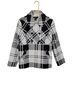 Sandro 97% Cotton 3% Elastane 100% Polyester Plaid Black White Gray Jacket Size L - photo 1