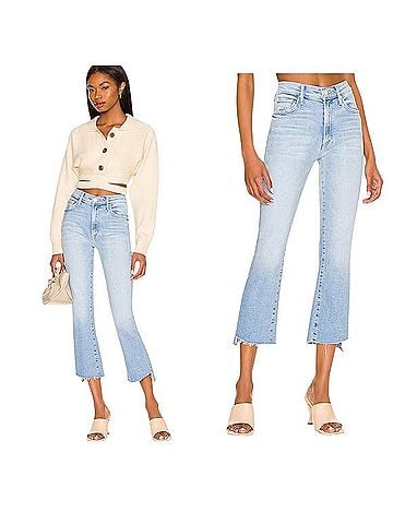 Mother insider crop step fray Jeans (view 1)