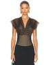 STAUD 100% Silk Brown Short Sleeve Silk Top Size 0 - photo 1