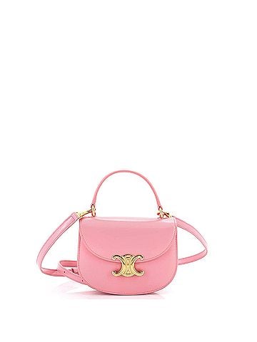 Céline Triomphe Besace Clea Top Handle Flap Bag Leather Mini (view 1)