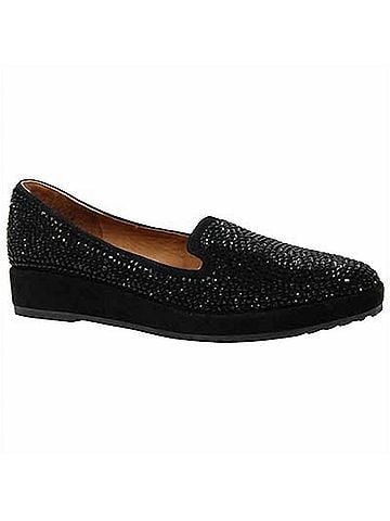 L'Amour Des Pieds Women's Correze Suede Loafers in Black (view 1)