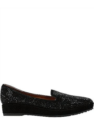L'Amour Des Pieds Women's Correze Suede Loafers in Black (view 2)
