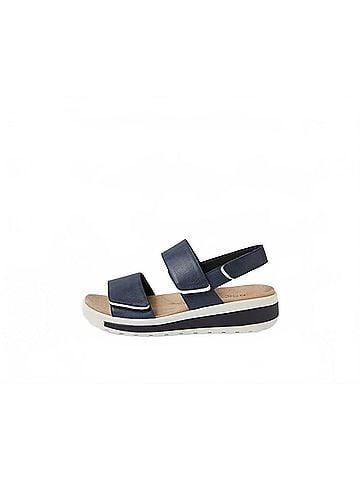 Ziera Women's Garlin Sandal in Navy Leather/White Sole (view 2)