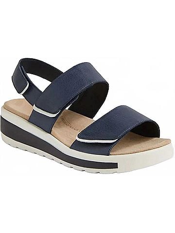 Ziera Women's Garlin Sandal in Navy Leather/White Sole (view 1)