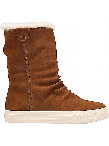 Taos Women's Cozy Chic Suede Boots in Chestnut Brown (view 1)