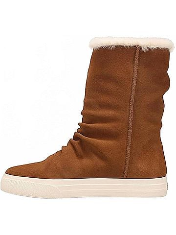 Taos Women's Cozy Chic Suede Boots in Chestnut Brown (view 2)
