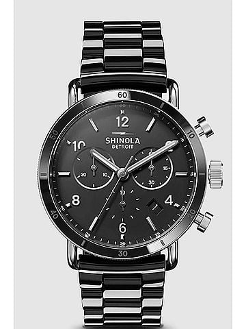 Shinola Women's Canfield Sport Chronograph Watch - 40mm in Black (view 2)