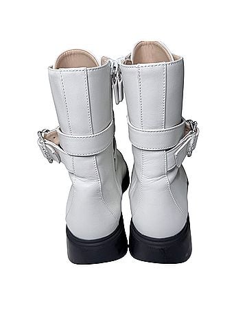 Stuart Weitzman Crystal Buckle Zip genuine leather Booties Ankle Boots (view 2)