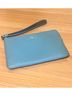 Coach 100% Leather Solid Blue Leather Clutch One size - photo 8