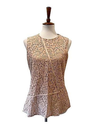 HUGO BOSS Blush Pink Jersey Etopaly Lace Sleeveless Top (view 1)