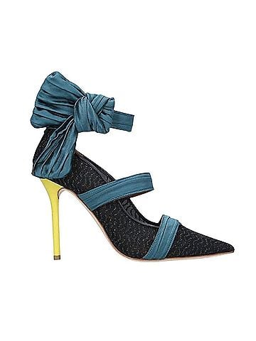 Malone Souliers + Emanuel Ungaro Black Mesh Point-Toe Robyn Heels (view 1)