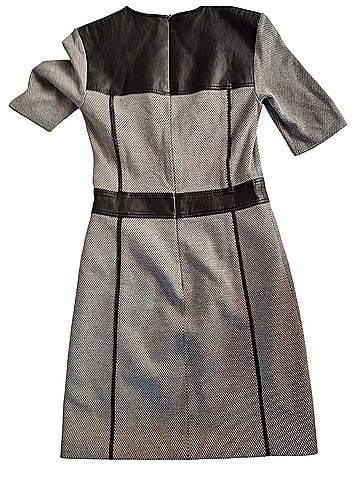 Theory Houndstooth And Leather Dress Casual Dress (view 2)