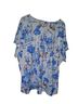 C.D. Daniels Print White Blue Red Short Sleeve Blouse Size 2X - photo 1