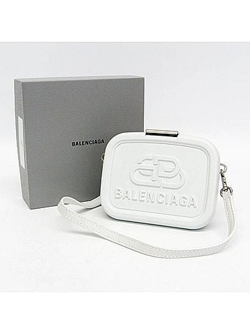 Balenciaga Balenciaga Lunchbox Mini Case 638324 Women's Plastic,Leather Shoulder Bag White (view 2)