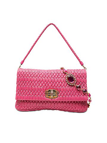 Miu Miu Matelasse Nappa Crystal Chain Satchel (view 1)