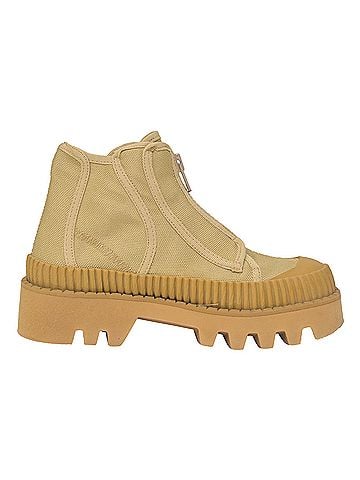 Proenza Schouler Proenza Schouler Lace-Up Ankle Boots in Beige Canvas (view 1)